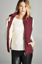 Load image into Gallery viewer, Faux Shearling Lined Quilted Padding Vest
