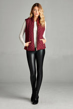 Load image into Gallery viewer, Faux Shearling Lined Quilted Padding Vest
