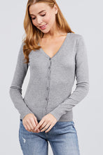 Load image into Gallery viewer, Long Sleeve V-neck Button Down Sweater Cardigan
