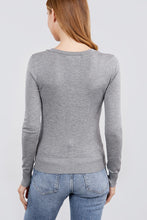 Load image into Gallery viewer, Long Sleeve V-neck Button Down Sweater Cardigan
