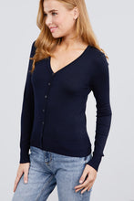 Load image into Gallery viewer, Long Sleeve V-neck Button Down Sweater Cardigan
