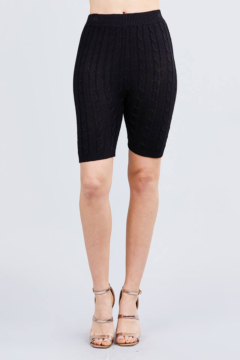 Twisted Effect Bermuda Length Sweater Shorts