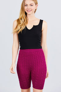 Twisted Effect Bermuda Length Sweater Shorts