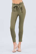 Load image into Gallery viewer, High Waisted Belted Pegged Stretch Pant
