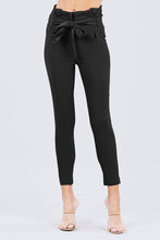 Load image into Gallery viewer, High Waisted Belted Pegged Stretch Pant
