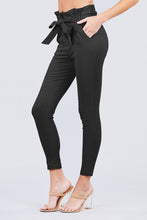 Load image into Gallery viewer, High Waisted Belted Pegged Stretch Pant
