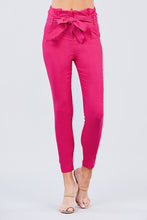 Load image into Gallery viewer, High Waisted Belted Pegged Stretch Pant
