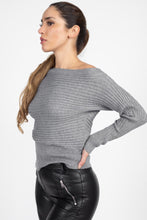 Load image into Gallery viewer, One Shoulder Ribbed Sweater
