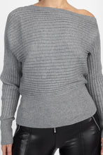 Load image into Gallery viewer, One Shoulder Ribbed Sweater
