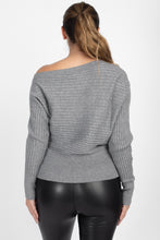 Load image into Gallery viewer, One Shoulder Ribbed Sweater
