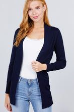 Load image into Gallery viewer, Long Sleeve Rib Banded Open Sweater Cardigan W/pockets
