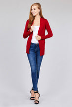 Load image into Gallery viewer, Long Sleeve Rib Banded Open Sweater Cardigan W/pockets
